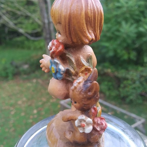 Vintage wood carving Anri Italy by artist Ferrandiz Nature's child with rabbit - Picture 6 of 16